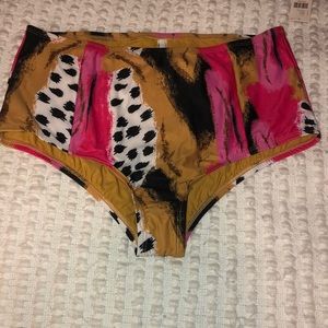 Anthropologie high waisted bathing suit bottoms